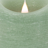 Set of Two Green Flameless Pillar Candle