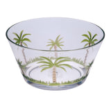 Clear and Green Four Piece Palm Tree Acrylic Service For Four Bowl Set