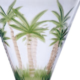 Set of Four Clear and Green Palm Tree Acrylic Stemmed All Purpose Wine Glasses