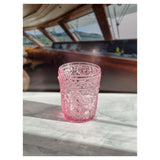 Set of Four Pink Paisley Acrylic Stemless Whiskey Glasses