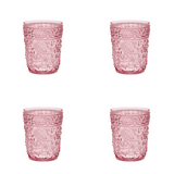 Set of Four Pink Paisley Acrylic Stemless Whiskey Glasses