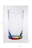 Set of Four Clear and Blue Acrylic Highball Glasses