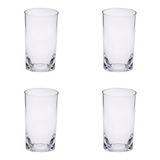 Set of Four Clear Tritan Plastic Highball Glasses