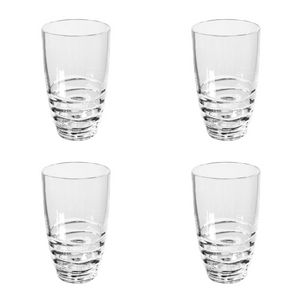 Set of Four Clear Swirl Acrylic Highball Glasses