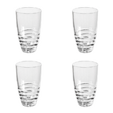 Set of Four Clear Swirl Acrylic Highball Glasses