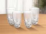 Set of Four Clear Swirl Acrylic Highball Glasses