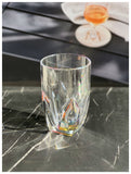 Set of Four Clear and Rainbow Geometric Acrylic Highball Glasses