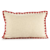 16" X 24" Ivory and Red Christmas Cotton Zippered Pillow