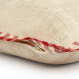 16" X 24" Ivory and Red Christmas Cotton Zippered Pillow